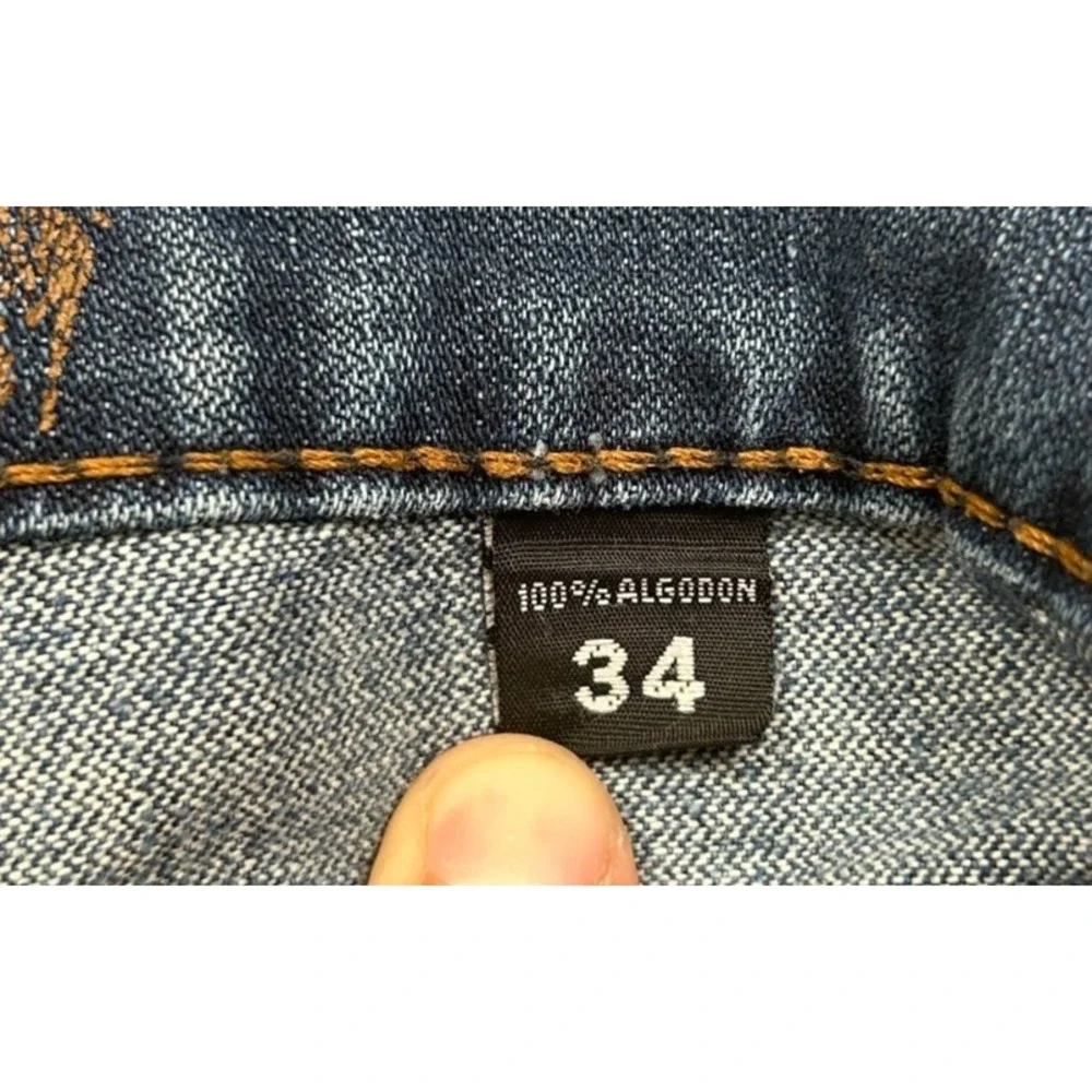 Polo Ralph Lauren Mens 34x28 Blue Denim Jeans Embroidered Pony Logo Straight Leg